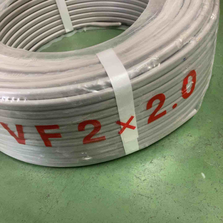 SFCC VVF LFV 2×2.0mm 100m 灰(黒・白)1巻 製造:令和6年8月【桶川店】
