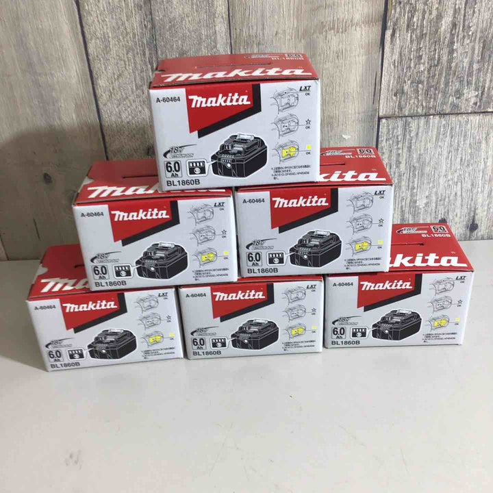 【未使用品】★純正品★マキタ(makita) リチウムイオンバッテリー 18V/6.0Ah BL1860B 6個セット【戸田店】