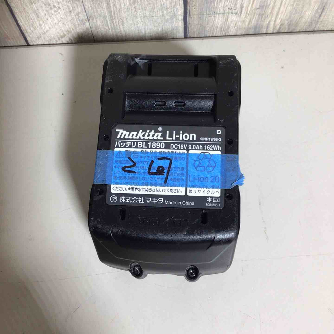 【美品】 純正 makita マキタ BL1890 9.0Ah 18V 充電回数2回 バッテリー