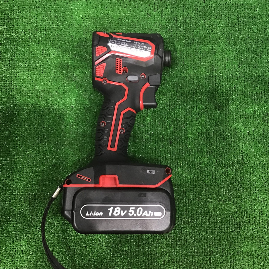 〇パナソニック 充電インパクトドライバー EZ1PD1 デュアル(14.4V/18V対応)+BRAIN 電子クラッチ搭載 18V高容量5.0Ah電池パック×2個・充電器・アタッチメント・プラスチックケース付 EXENA Pシリーズ レッド EZ1PD1J18A1R【草加店】