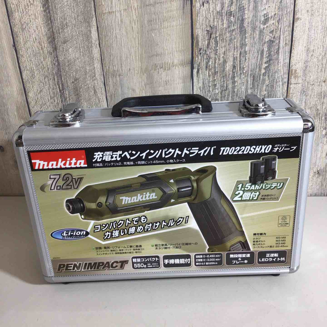 【未使用品】★純正バッテリー&充電器付き★マキタ(makita) コードレスペンインパクトドライバー TD022DSHXO オリーブ【戸田店】