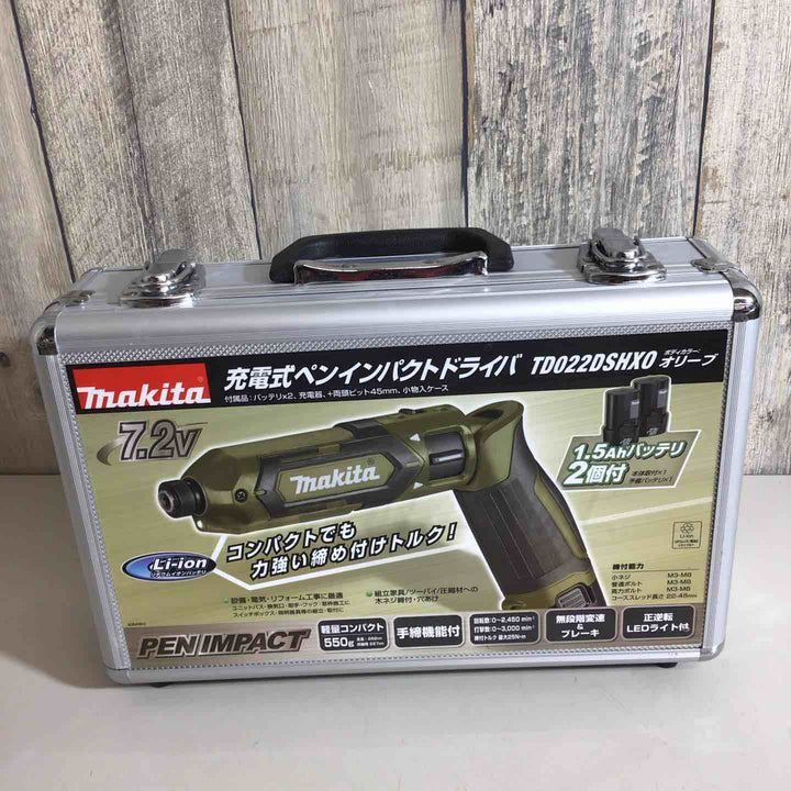 【未使用品】★純正バッテリー&充電器付き★マキタ(makita) コードレスペンインパクトドライバー TD022DSHXO オリーブ【戸田店】