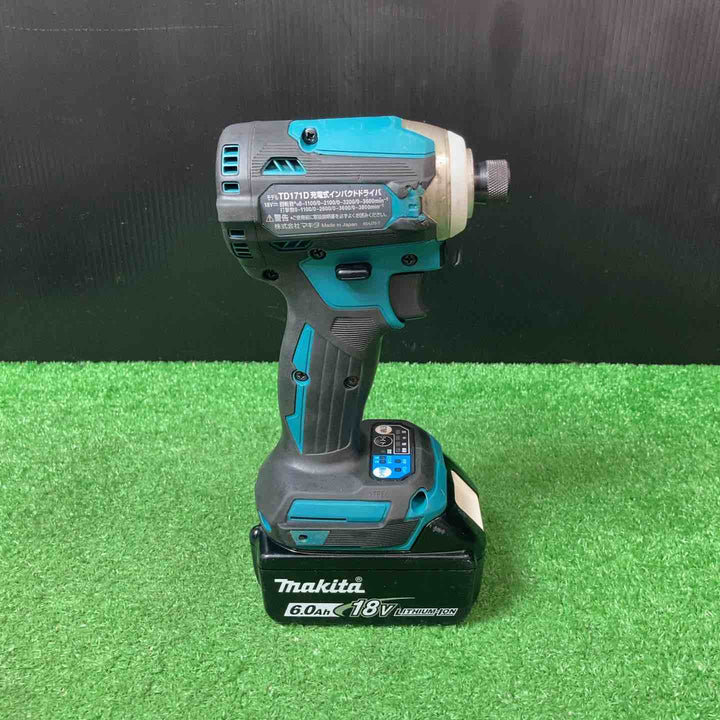 【中古品】★マキタ(makita) コードレスインパクトドライバー TD171DRGX 18V6.0Ah1個セット【岩槻店】