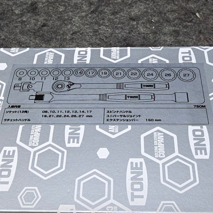 【未使用・未開封品】トネ(TONE) ソケットレンチセット 差込角12.7mm(1/2") 750M 内容17点 シルバー【桶川店】