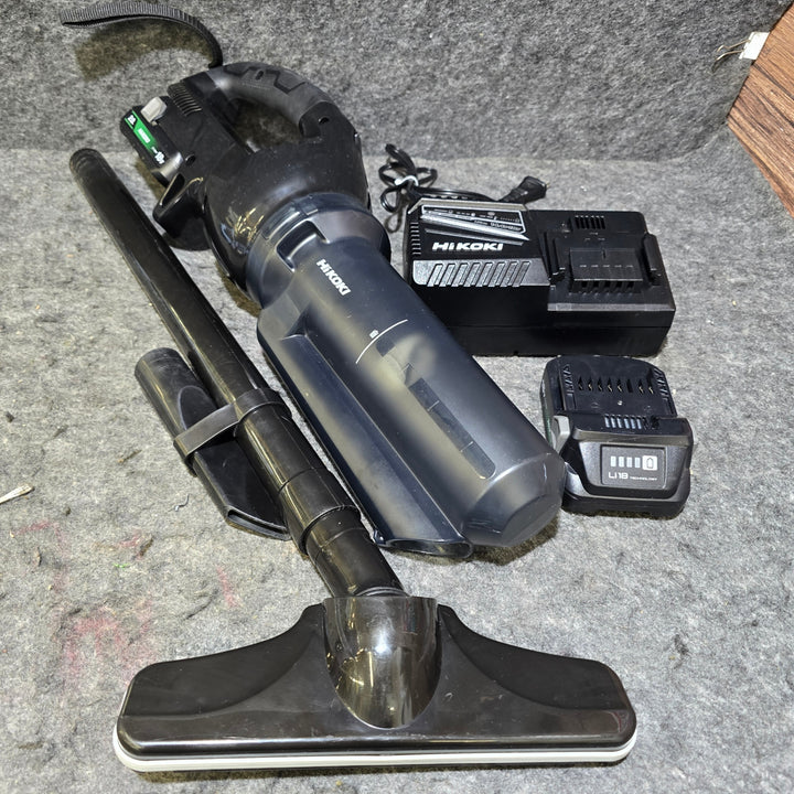 【中古品・充電器、バッテリ2個付き!】ハイコーキ(HIKOKI ※旧:日立工機) コードレスクリーナ R18DB(S)(2BG)【桶川店】