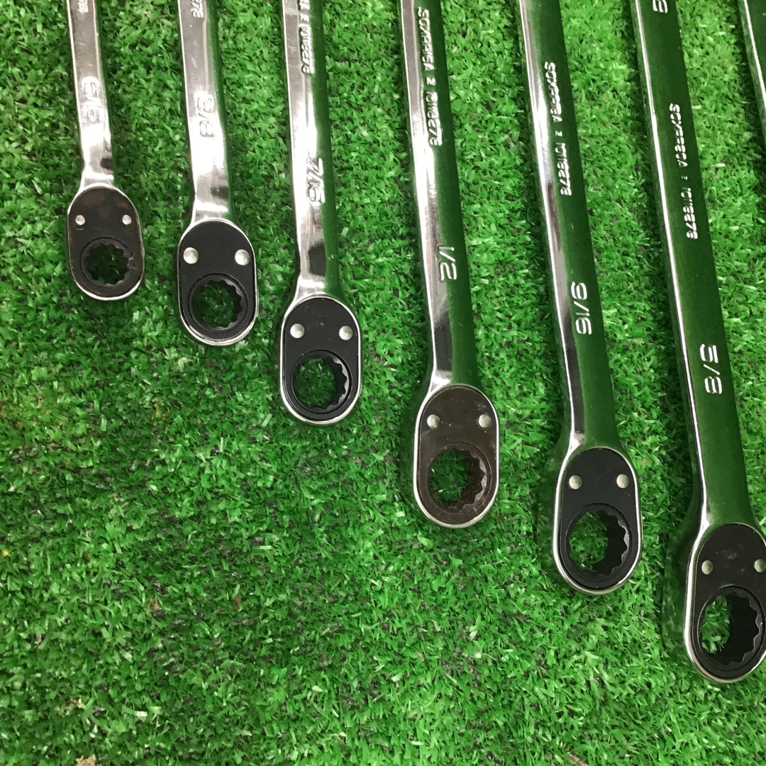 スナップオン(Snap-on)  切り替え式ラチェットコンビネーションレンチ SOXRRシリーズ 8本 インチ サイズ【桶川店】
