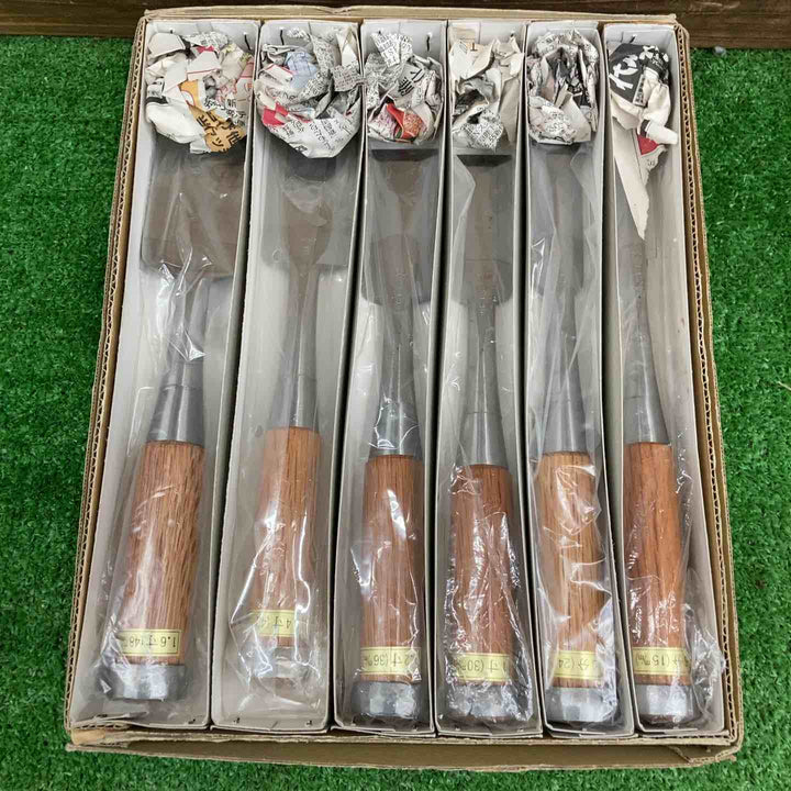 助丸 ハイス 中叩き鑿 6本組 約15mm、約24mm、約30mm、約36mm、約42mm、約48mm のみ ノミ 大工道具 【桶川店】