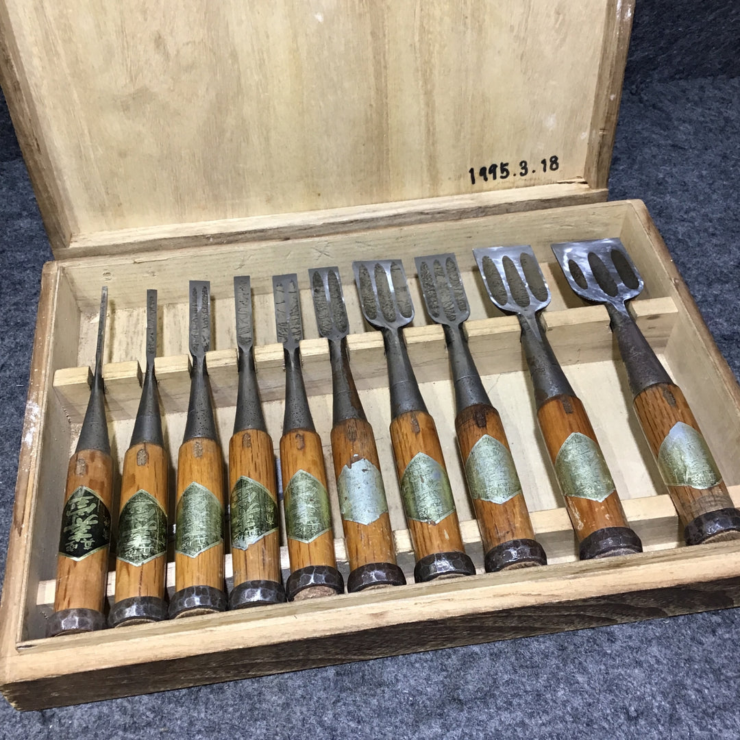 【中古】寿宝 10本 組鑿 鑿(のみ)・鉋・大工道具 他【桶川店】