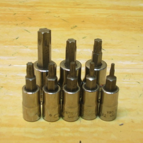 ▼Snap-on スナップオン トルクスソケット 差込3/8sq  【FTX50E、FTX40E、FTX30E】、差込3/4sq【TTX25E、TTX20E、TTX15E、TTX10E、TTX8E】、計8点【川崎店】