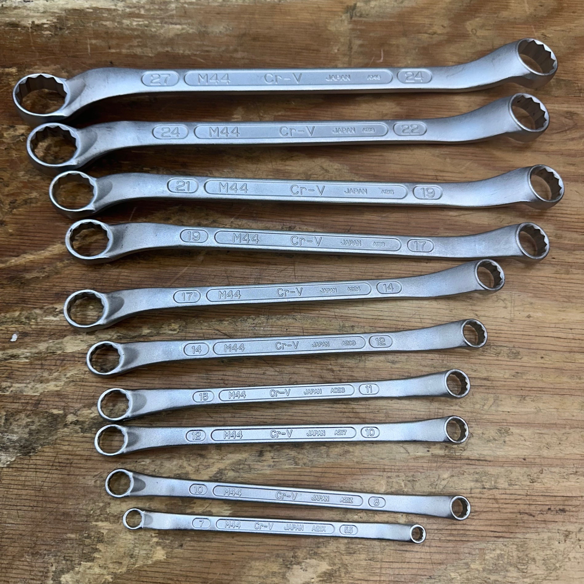 ▽トネ(TONE) ロングメカニックめがねレンチ10本セット M44【柏店