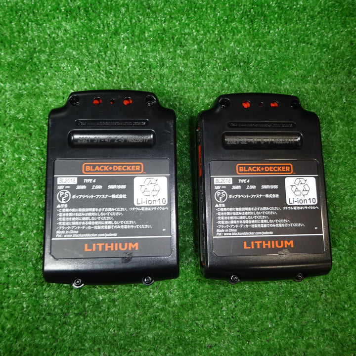 〇ブラックアンドデッカー リチウムイオンバッテリー 18V2.0Ah BL2018 2個まとめ【岩槻店】