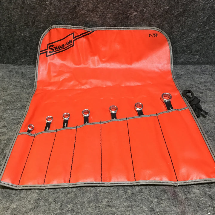 【希少・中古品】スナップオン(Snap-on) コンビネーションレンチセット OEXM 7本セット スパナ入れ(C-75B)付き!【桶川店】