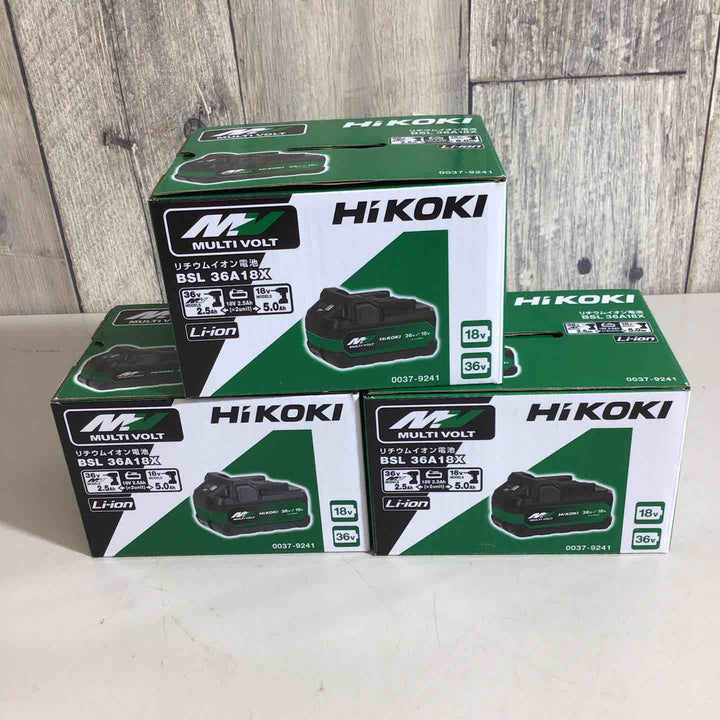 【未使用品】★純正品★ハイコーキ(HIKOKI ※旧:日立工機) リチウムイオンバッテリー 36V/2.5Ah BSL36A18X 3個セット【戸田店】