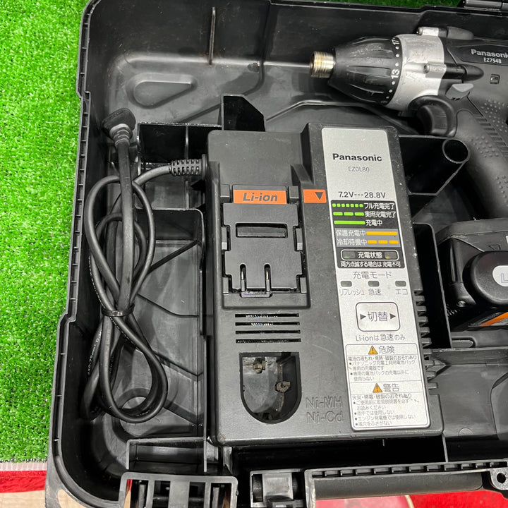 ★パナソニック(Panasonic) コードレスマルチインパクトドライバー EZ7548LS2S-B 14.4V 3.1Ahバッテリー1個、充電器、ケース 軸ブレあり【草加店】