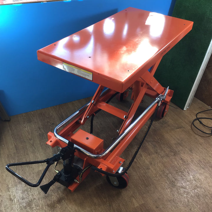 【中古美品/店頭受取り限定】メーカー・型式不明 油圧リフタ 750kg エアリフタ 2WAY リフトアップテーブル【岩槻店】