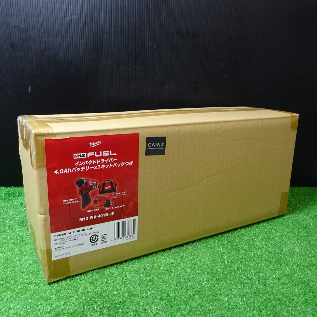 ミルウォーキー/Milwaukee コードレスインパクトドライバー M12 4.0Ahバッテリー1個、充電器、収納バック付き 【岩槻店】