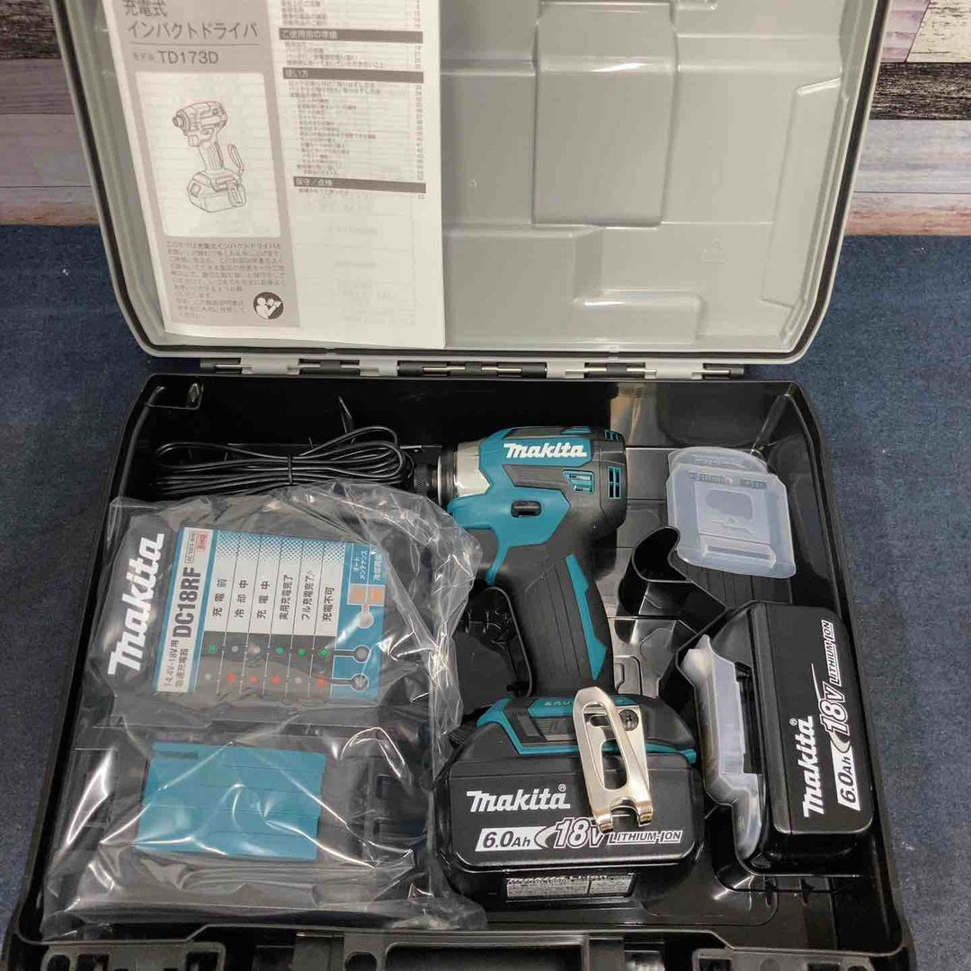 マキタ(makita) コードレスインパクトドライバー TD173DRGX・TD173DRGXB 計2台セット 18V 青・黒 フルセット【八潮店】