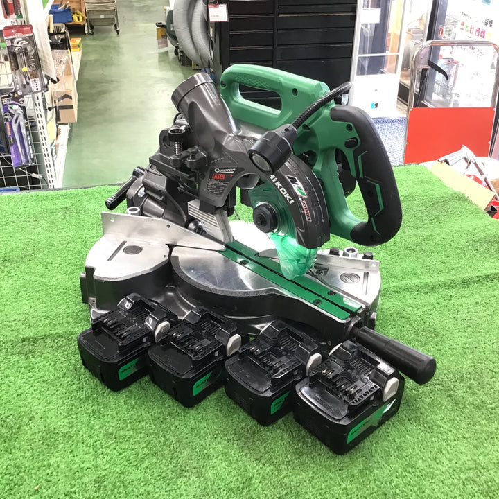 ★ハイコーキ(HIKOKI ※旧:日立工機) コードレス卓上スライド丸のこ C3606DRA バッテリ4個付き!【桶川店】