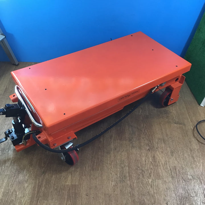 【中古美品/店頭受取り限定】メーカー・型式不明 油圧リフタ 750kg エアリフタ 2WAY リフトアップテーブル【岩槻店】
