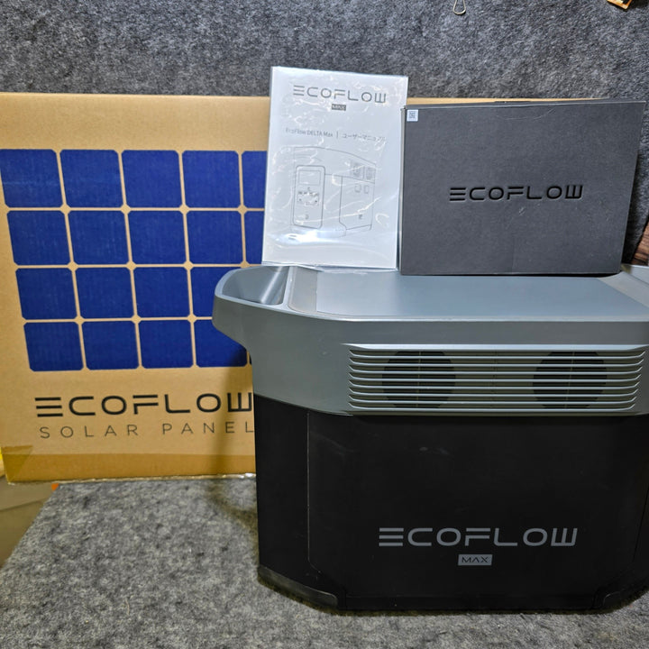 【中古品】EcoFlow(エコフロー) ポータブル電源 DELTA MAX 1612Wh+【未使用未開封品】EcoFlow(エコフロー) 160Wソーラーパネル EFSOLAR160W セット品【桶川店】