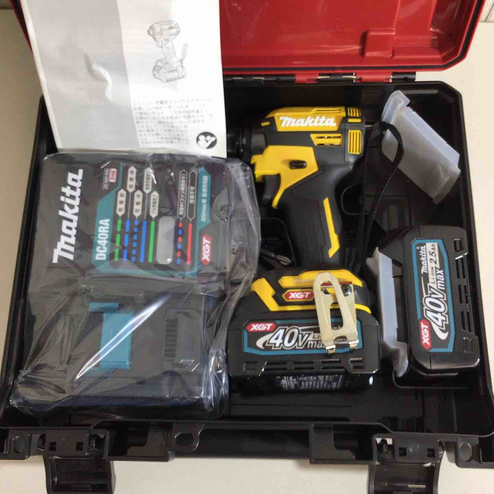【未使用品】★純正バッテリー2個&充電器付き フルセット★マキタ(makita) コードレスインパクトドライバー TD002GDXFY イエロー 黄色【戸田店】