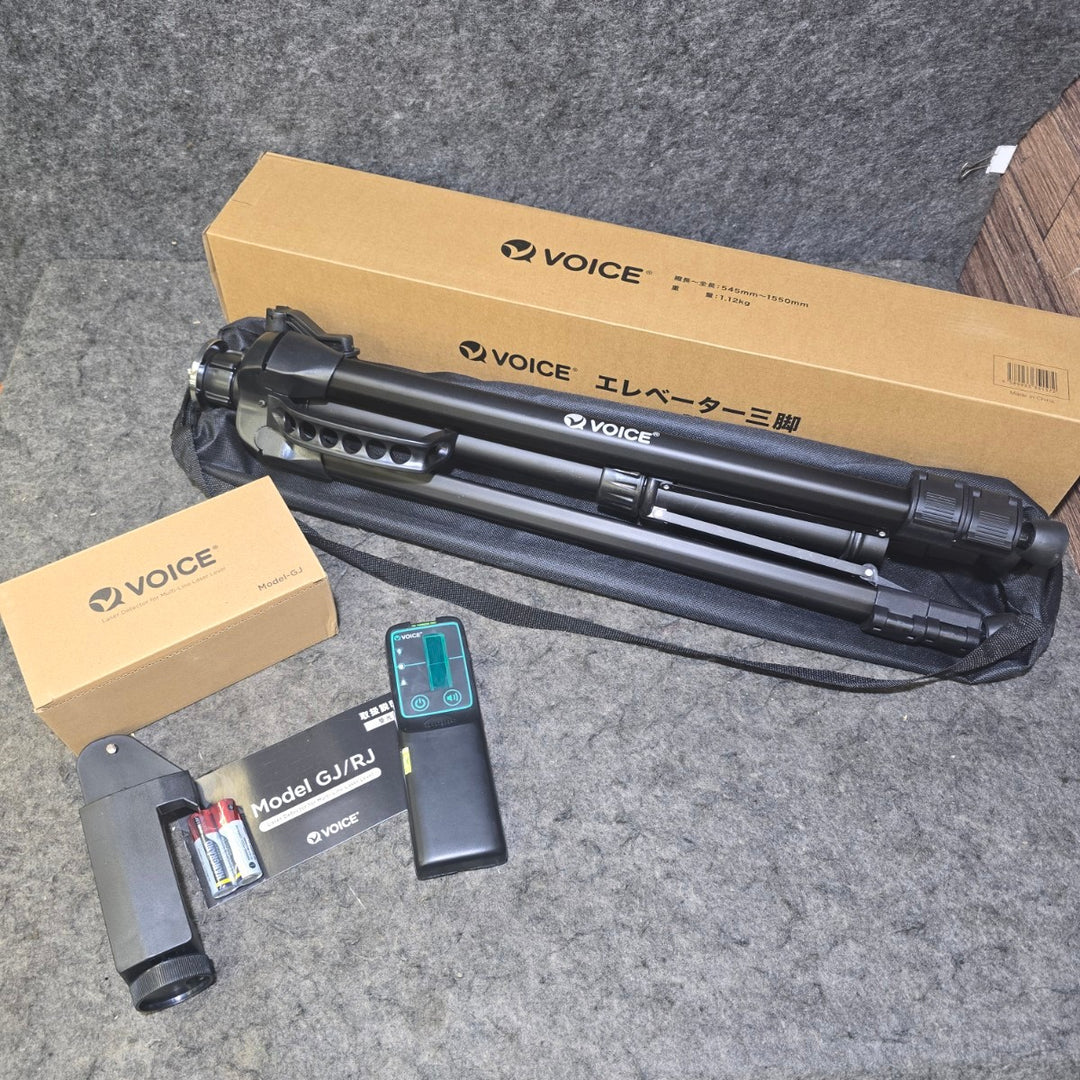 【未使用品】VOICE(ヴォイス) レーザー墨出し器用 エレベータ三脚 Model-T+受光器 Model-GJ セット【桶川店】