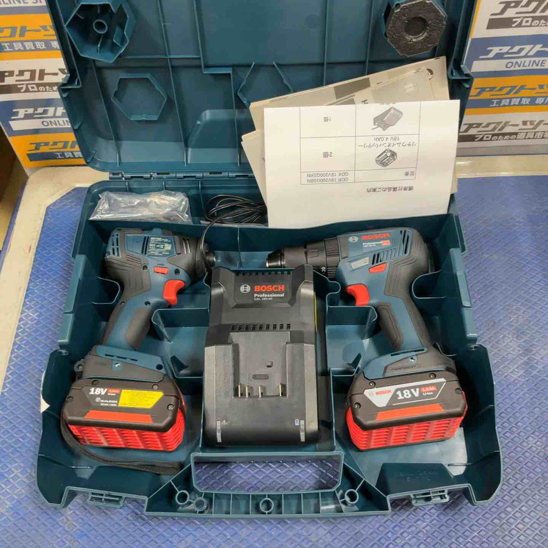 ◇ボッシュ(BOSCH) コードレスインパクトドライバー(GDR18V-200H) + コードレス振動ドライバードリル(GSB18V-55) コンボキット GDR18V200GSBN 青【草加店】