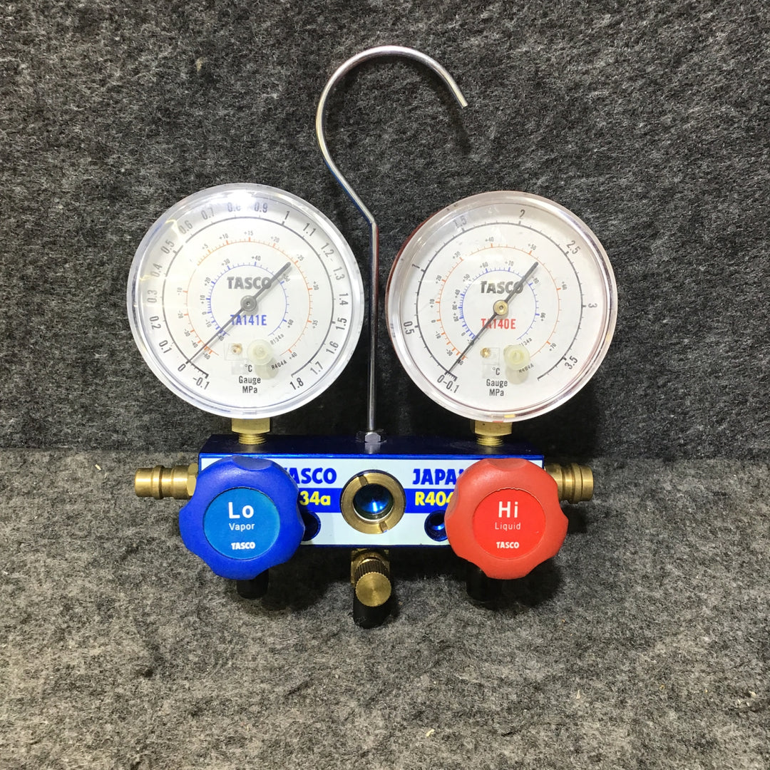 【中古品】イチネンTASCO ゲージマニホールド TA126 カーエアコン向け R134a、404対応【桶川店】
