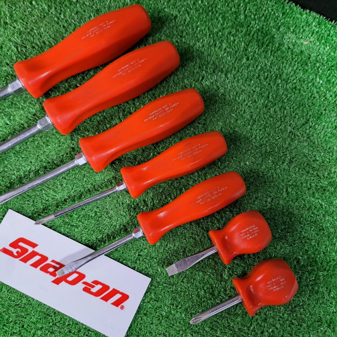スナップオン/Snap-on 旧グリップドライバー 7本セット マイナス4本、プラス3本 SDD、SDDPシリーズ レッド【岩槻店】