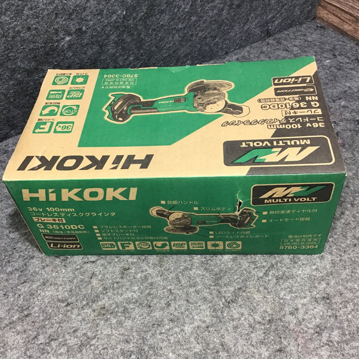 ★ハイコーキ(HIKOKI ※旧:日立工機) 100mmコードレスディスクグラインダ G3610DC(NN) ※元箱に穴あきあり※【桶川店】