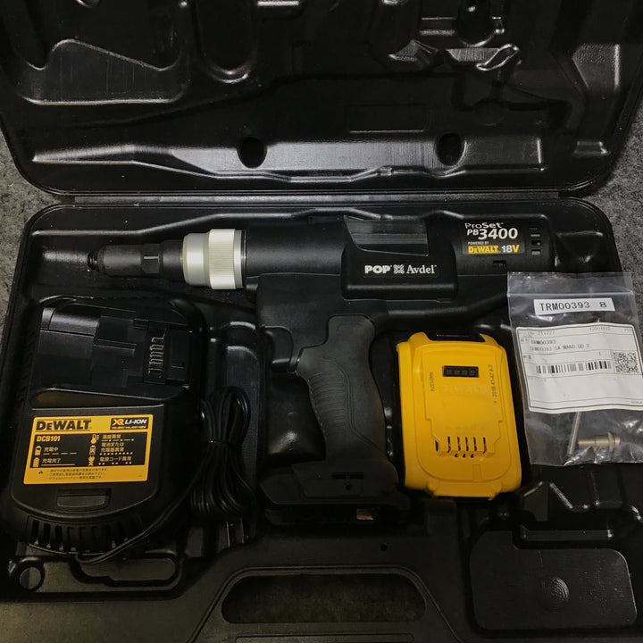 【中古品※※必ず備考をご確認ください※※】DEWALT デウォルト 18V 充電式 コードレスリベッター PB3400 バッテリー1個(2.0Ah) 充電器付【桶川店】