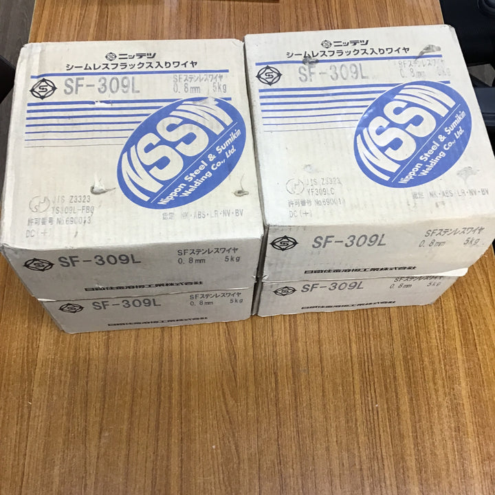 日鉄溶接工業 フラックス入りステンレス溶接ワイヤ SF-309L Φ0.8mm 5㎏ 4箱セット【桶川店】