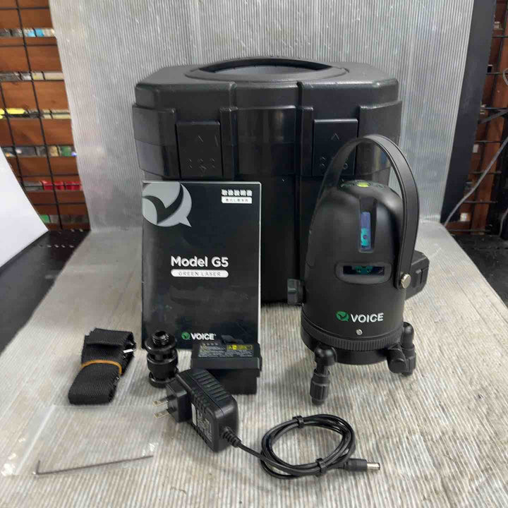 〇VOICE レーザー墨出し器 5ライン(矩十字・横) グリーンレーザー Model-G5【草加店】