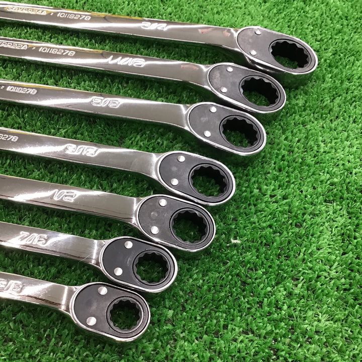 ▲ スナップオン(Snap-on) 切り替え式ラチェットコンビネーションレンチ7点セット SOXRR12A~24A 3/8~3/4インチ【桶川店】