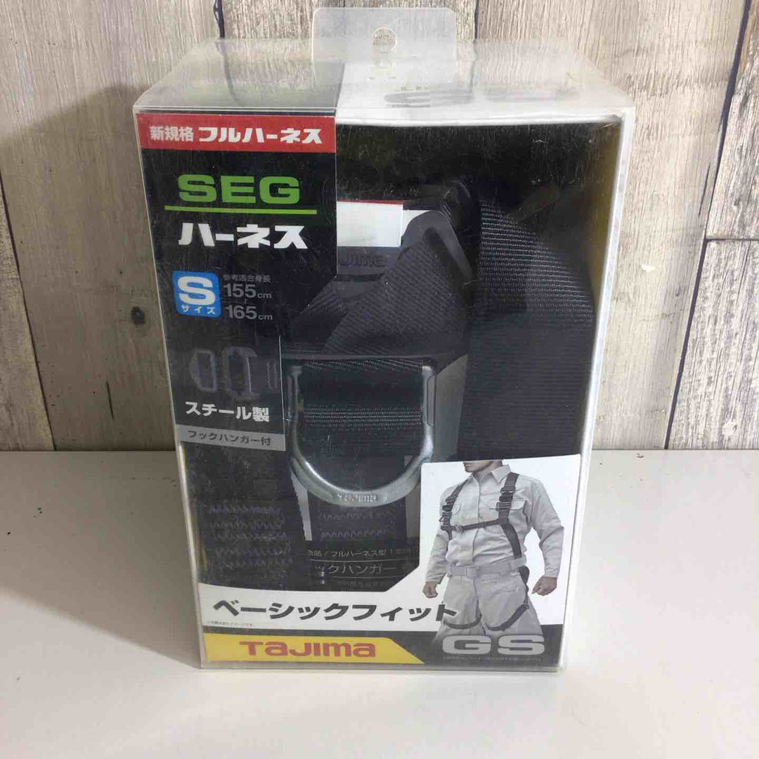 【未使用品】タジマ 新規格 墜落制止用器具 ハーネスGS ベーシックフィット スチール製バックル 黒 S AGSS-BK【戸田店】