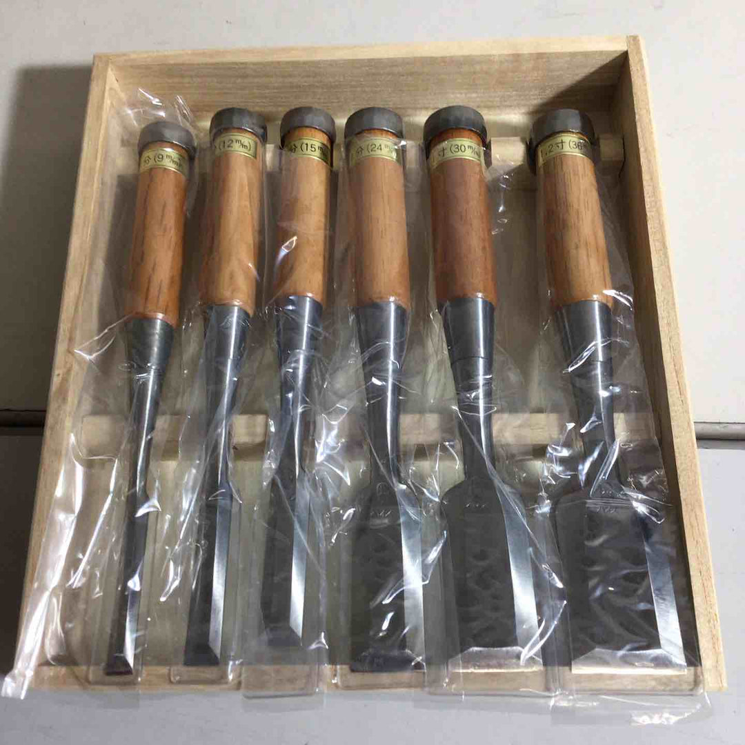 【未使用品】助丸 6本組 3分4分5分8分1寸1.2寸 奴鑿 ハイス 鑿 鉋 大工道具【戸田店】