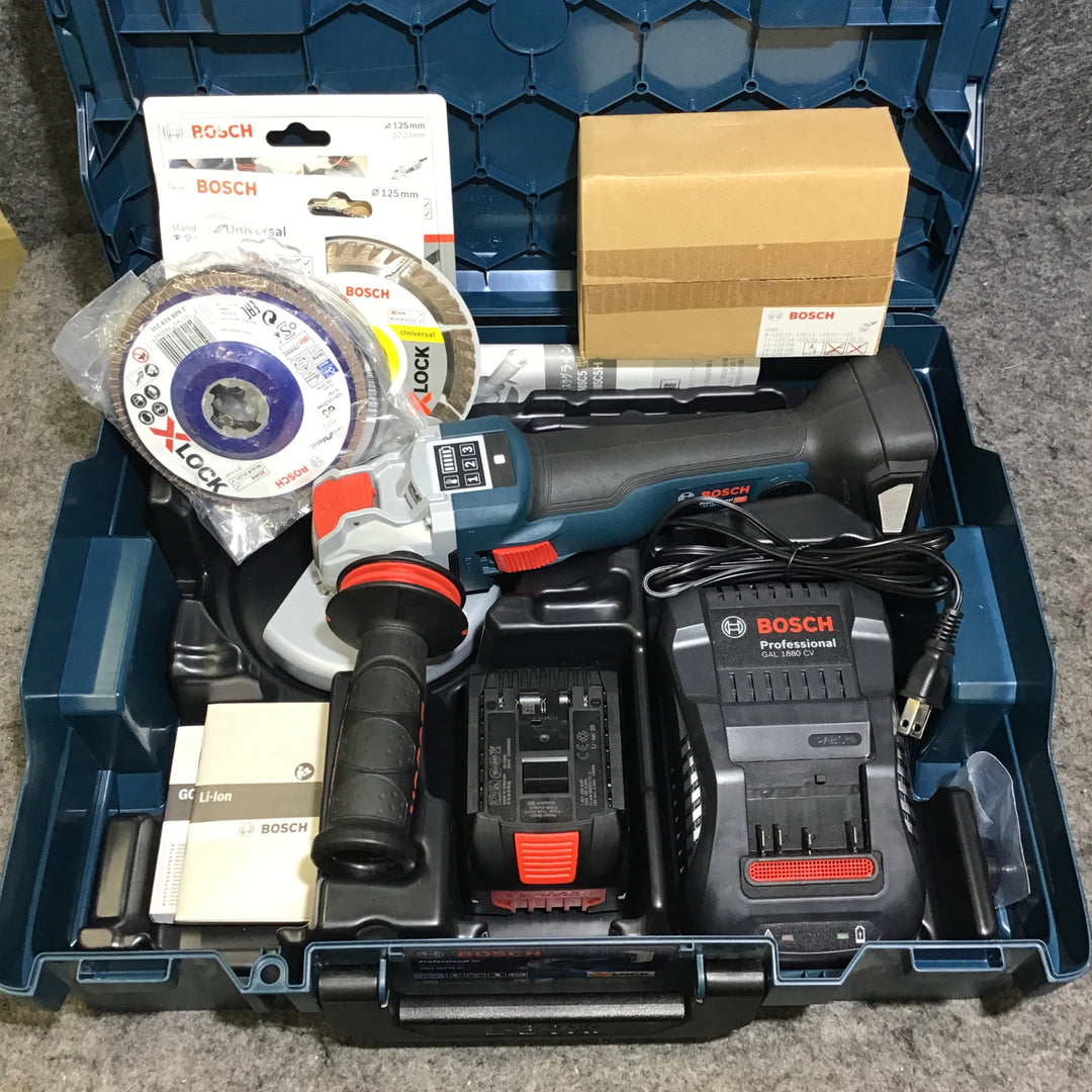【美品】 BOSCH 18V 125mm X-LOCK コードレスディスクグラインダー GWX18V-10SC5J 【桶川店】