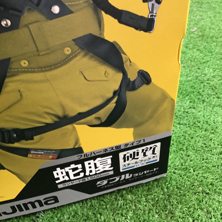 □タジマ(Tajima) ハーネスGS+蛇腹ダブルランヤードL2セット 黒 Lサイズ A1GSLJR-WL2BK【桶川店】
