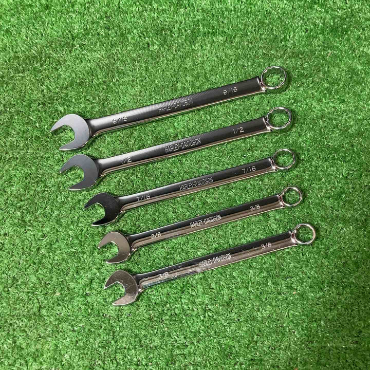 【中古品】ハーレーダビッドソン 純正工具 コンビネーションレンチ(9/16・1/2・7/16・3/8×2)5本セット【岩槻店】