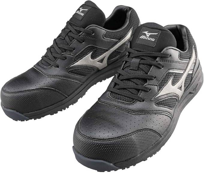 【未使用品】ミズノ ワークシューズ オールマイティ 軽量 LSII 11L JSAA・普通作業用(A種) ブラック×ダークシルバー 27.5 cm【桶川店】