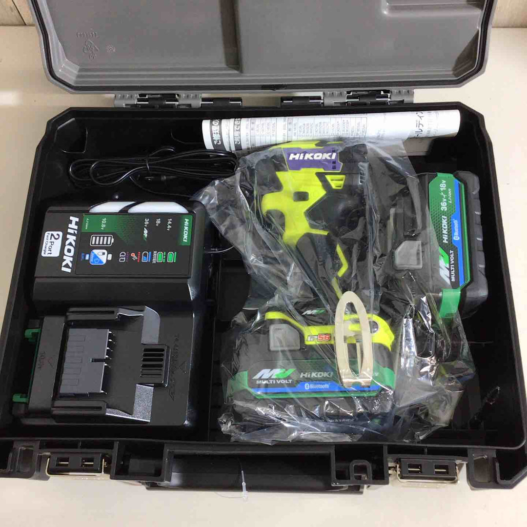 【未使用品】★純正バッテリー2個&充電器付き フルセット★ハイコーキ(HIKOKI ※旧:日立工機) コードレスインパクトドライバ スパイダーイエロー WH36DD(2XHYSZ) 黄色【戸田店】