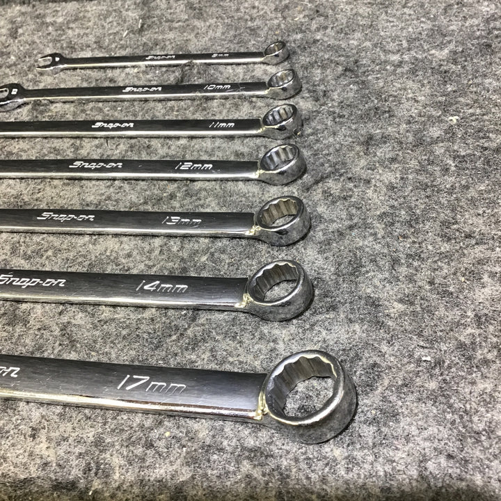 【希少・中古品】スナップオン(Snap-on) コンビネーションレンチセット OEXM 7本セット スパナ入れ(C-75B)付き!【桶川店】