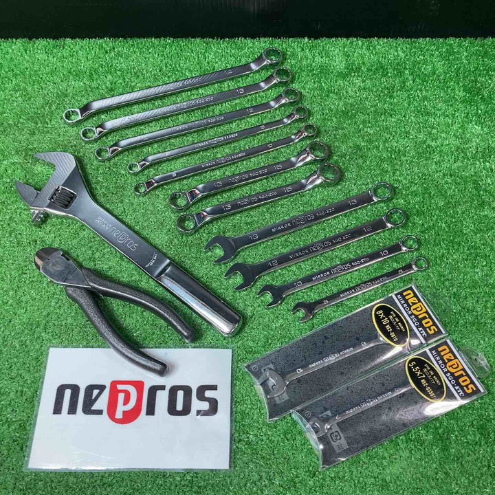 【未使用(店頭展示品)】ネプロス(nepros) MNS2 コンビレンチ モンキーレンチ NWM-250 メガネレンチ7本 両口スパナ【岩槻店】