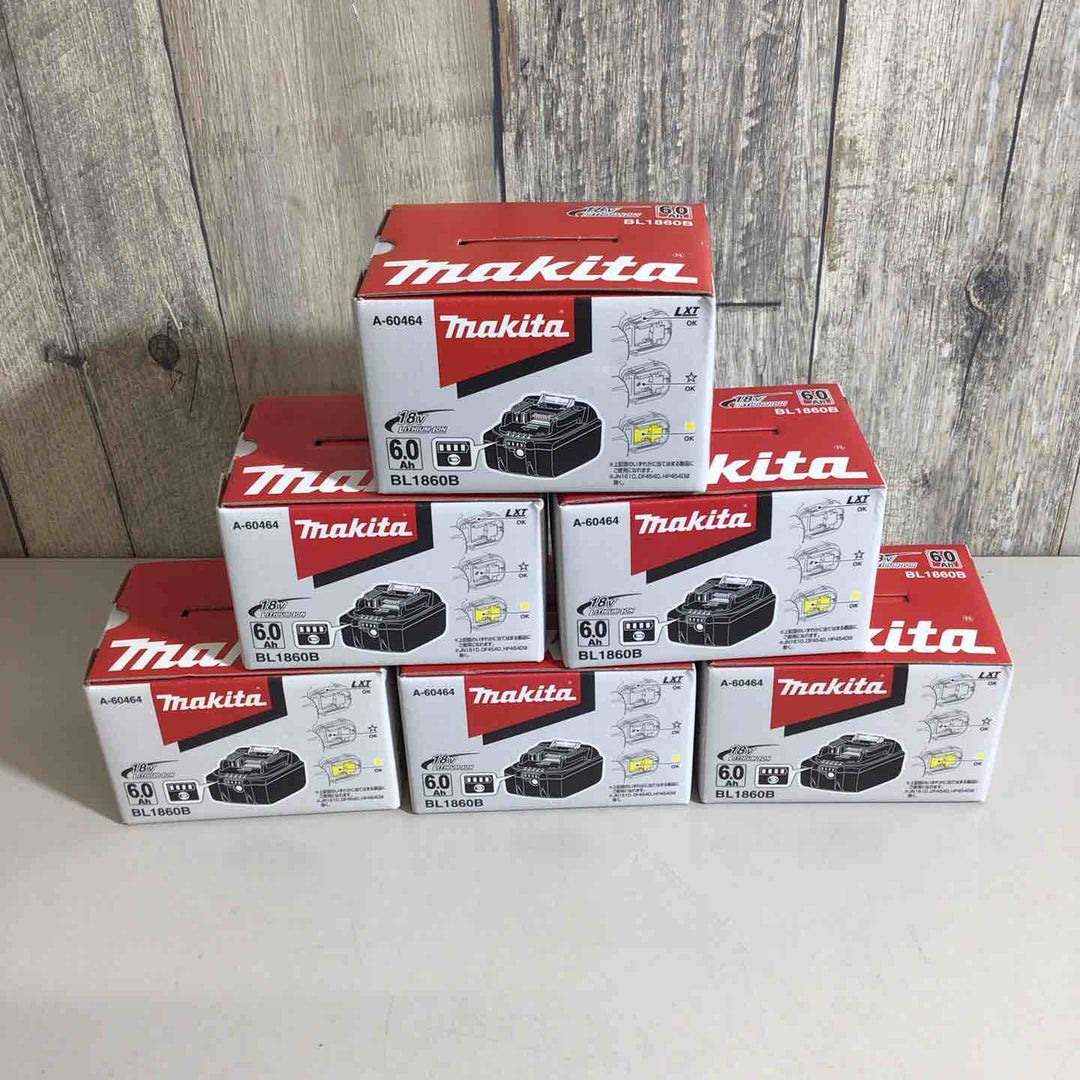 【未使用品】★純正品★マキタ(makita) リチウムイオンバッテリー 18V/6.0Ah BL1860B 6個セット【戸田店】