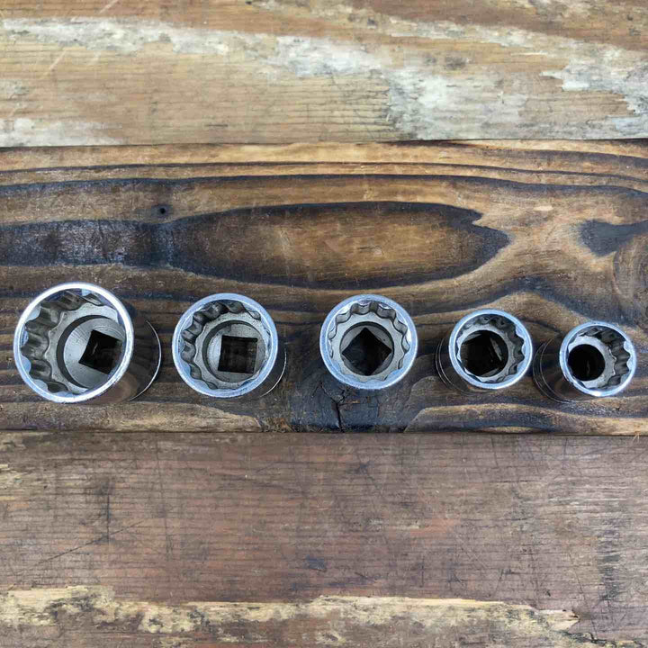 【中古品】MIRROR TOOL KTC 12角ソケット 5点セット 13, 14, 17, 19, 22 差込角3/8【柏店】