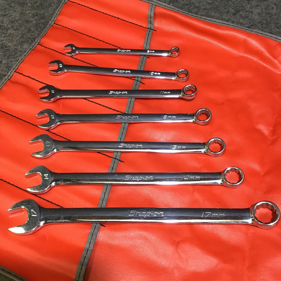 【希少・中古品】スナップオン(Snap-on) コンビネーションレンチセット OEXM 7本セット スパナ入れ(C-75B)付き!【桶川店】