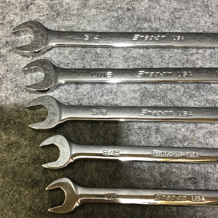 【美品】スナップオン(Snap-on) 切り替え式ラチェットコンビネーションレンチ 8点セット SOXRR 5/16~3/4インチ【桶川店】