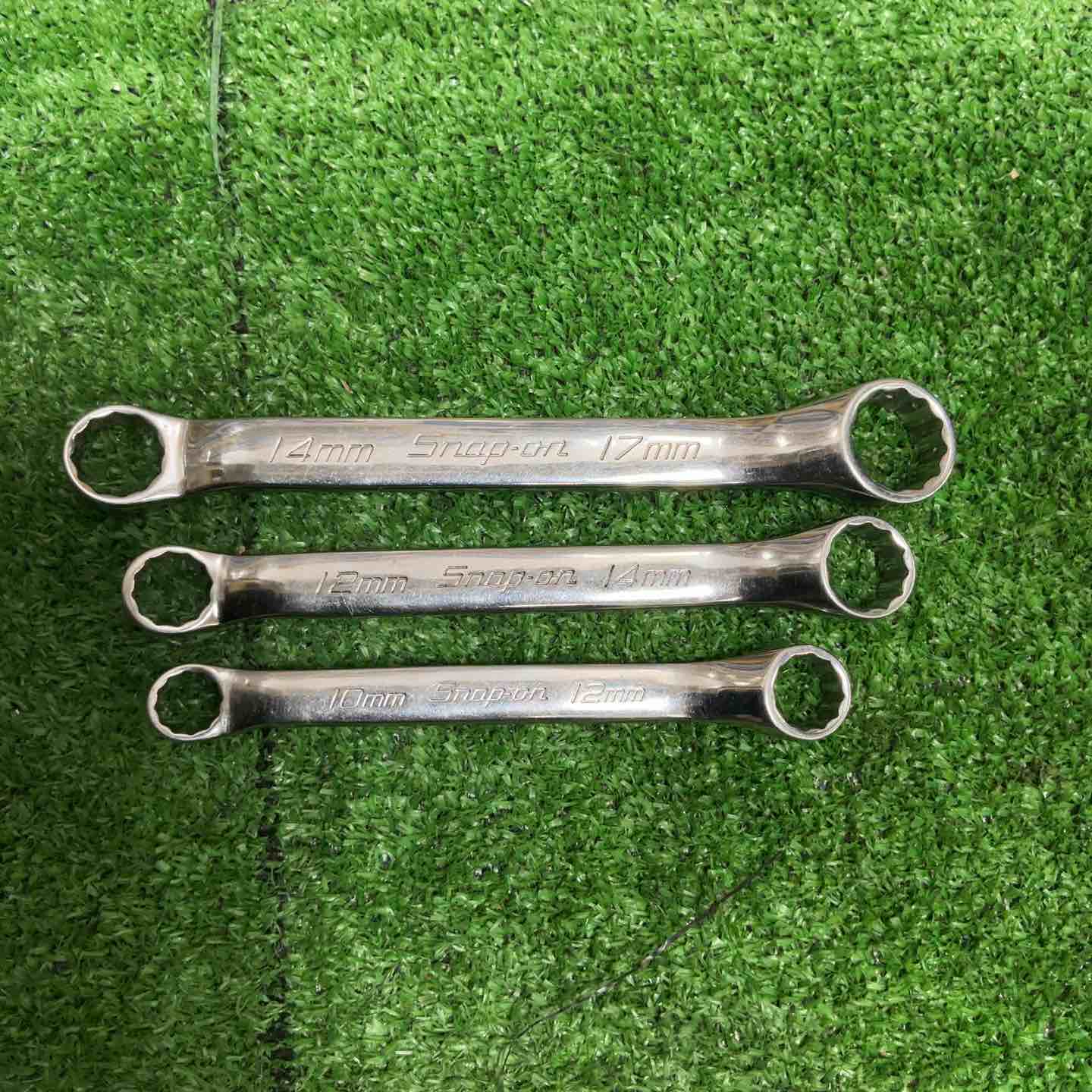 【中古】スナップオン Snap-on SBXM1012 S字レンチ スナップオン(Snap-on) ショートメガネレンチ XSM1012/1214/1417 3本
