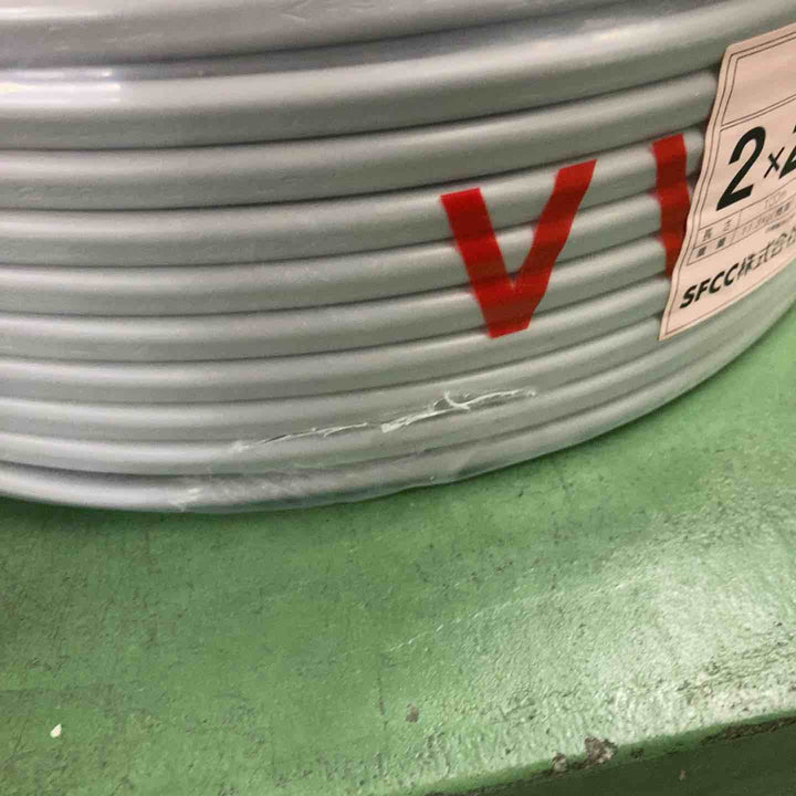 SFCC VVF LFV 2×2.0mm 100m 灰(黒・白)1巻 製造:令和6年8月【桶川店】
