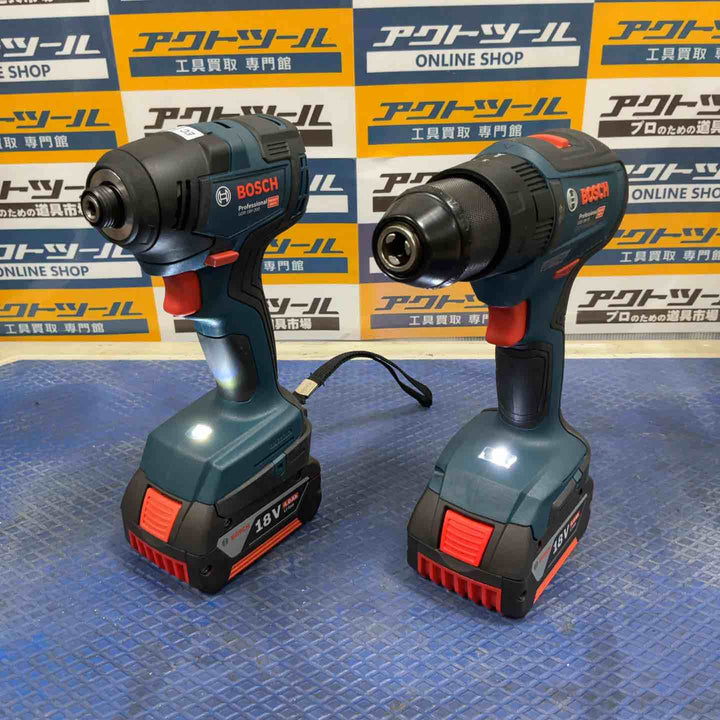 ◇ボッシュ(BOSCH) コードレスインパクトドライバー(GDR18V-200H) + コードレス振動ドライバードリル(GSB18V-55) コンボキット GDR18V200GSBN 青【草加店】